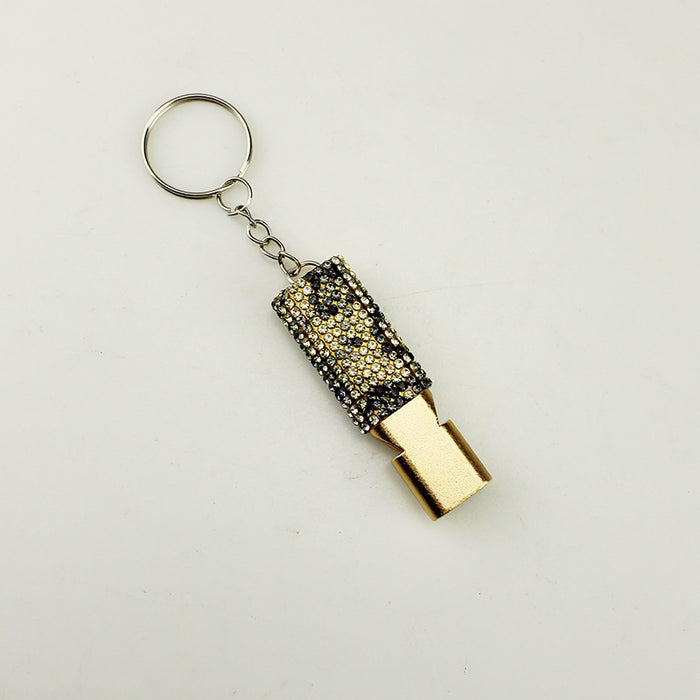 Wholesale Rhinestone Survival Whistle Stylish Grey Metal Emergency Whistle For Keychain Everyday Carry Outdoor Use