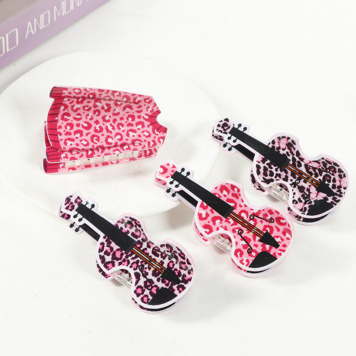 Wholesale Leopard Print Guitar Accessories Cartoon Hair Clips