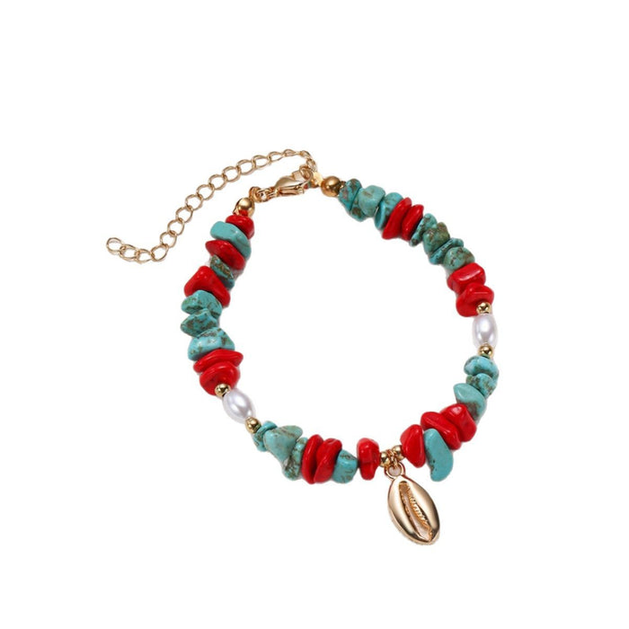 Wholesale Crabs, seahorses, starfish, seashells, soft pottery woven necklace, natural stone bracelet for women