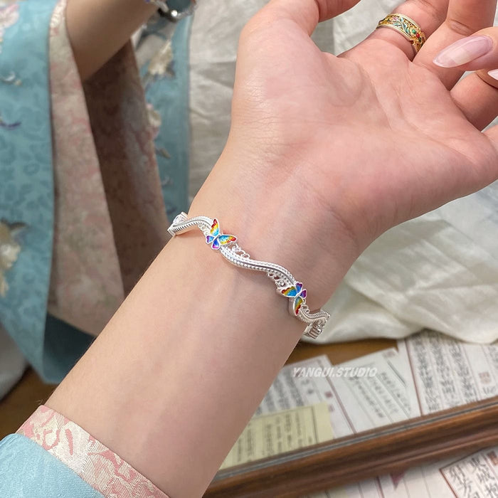 Wholesale Colorful butterfly enamel bracelet