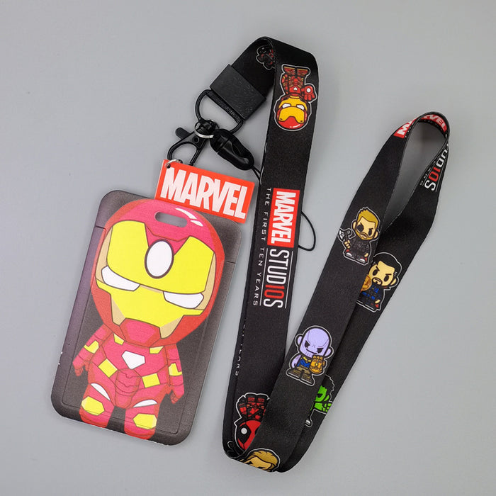 Wholesale Cartoon Superhero Bus Pass Holder With Neck Lanyard ABS Material Trendy Fashion Accessory