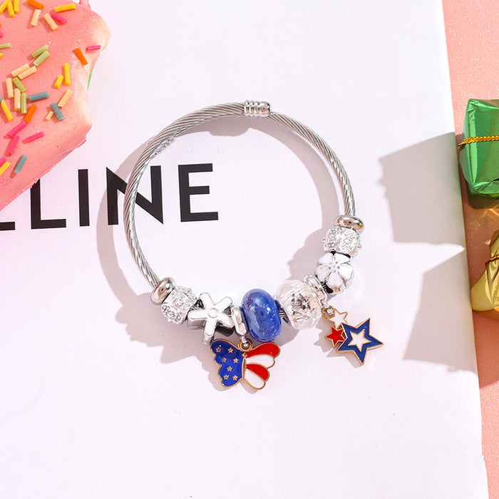Wholesale Bracelet, bracelet, heart-shaped balloon pendant, stainless steel bead bracelet