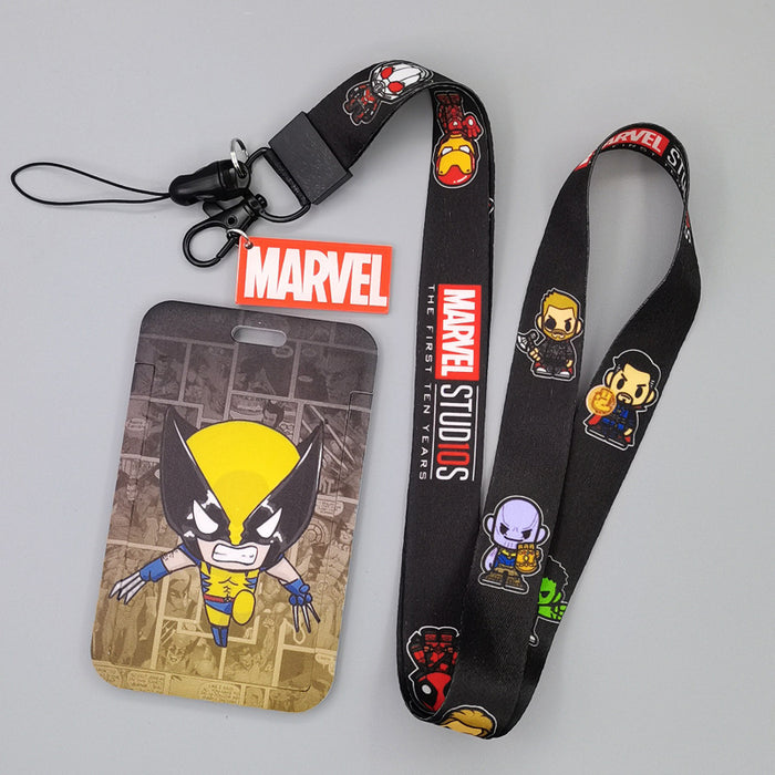 Wholesale Cartoon Superhero Bus Pass Holder With Neck Lanyard ABS Material Trendy Fashion Accessory