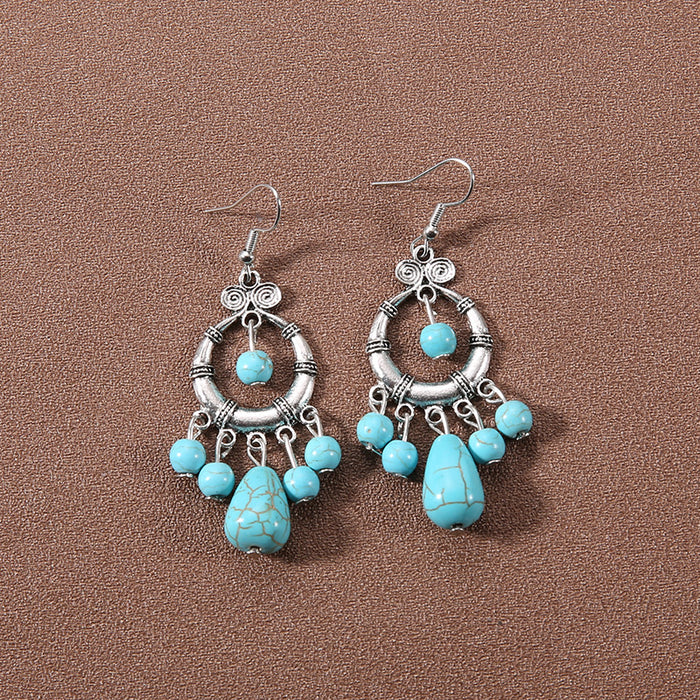 Wholesale Alloy Bohemian Ethnic Style Su Song Stone Earrings JDC-ES-Gumi007