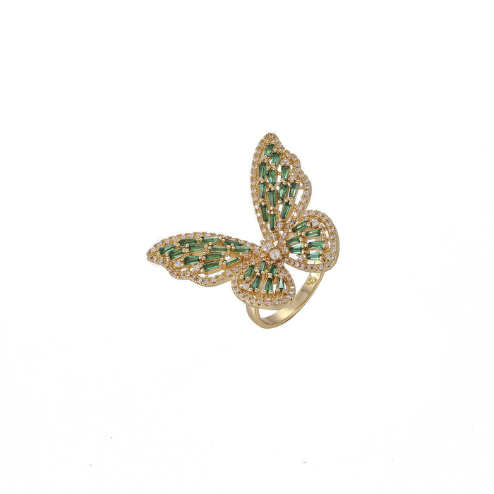 Wholesale Copper Zirconia Butterfly Ring JDC-RS-Bein001