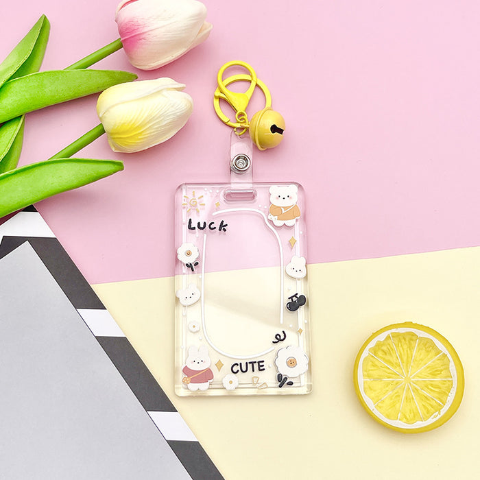 Wholesale Acrylic Cute Cartoon Simple Transparent Card Set Keychain JDC-KC-BoWen004