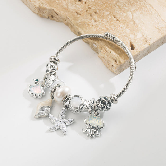 Wholesale Adjustable Blue Starfish Pendant Bracelet