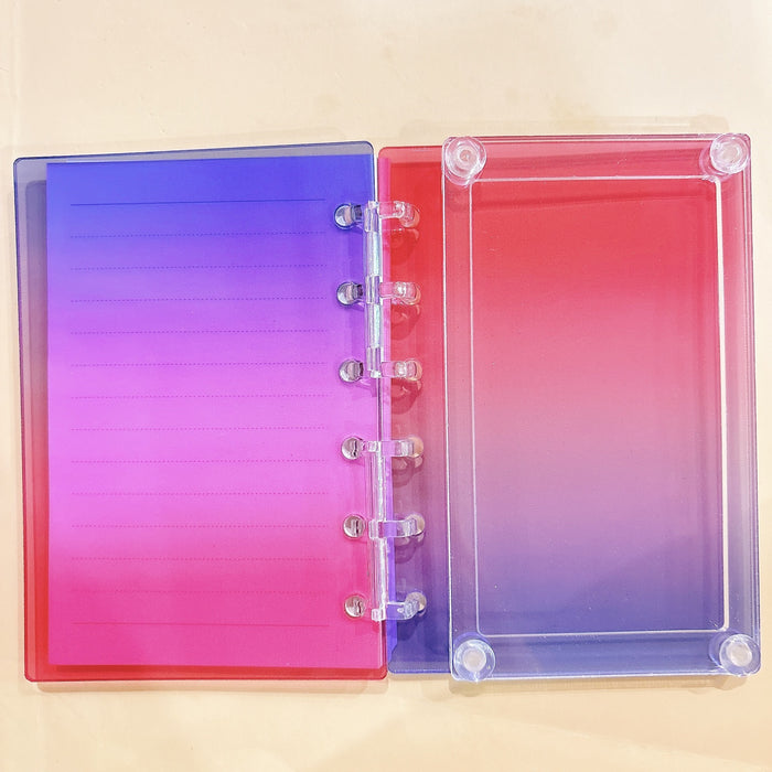Wholesale Color gradient shake acrylic notebook A7 A5