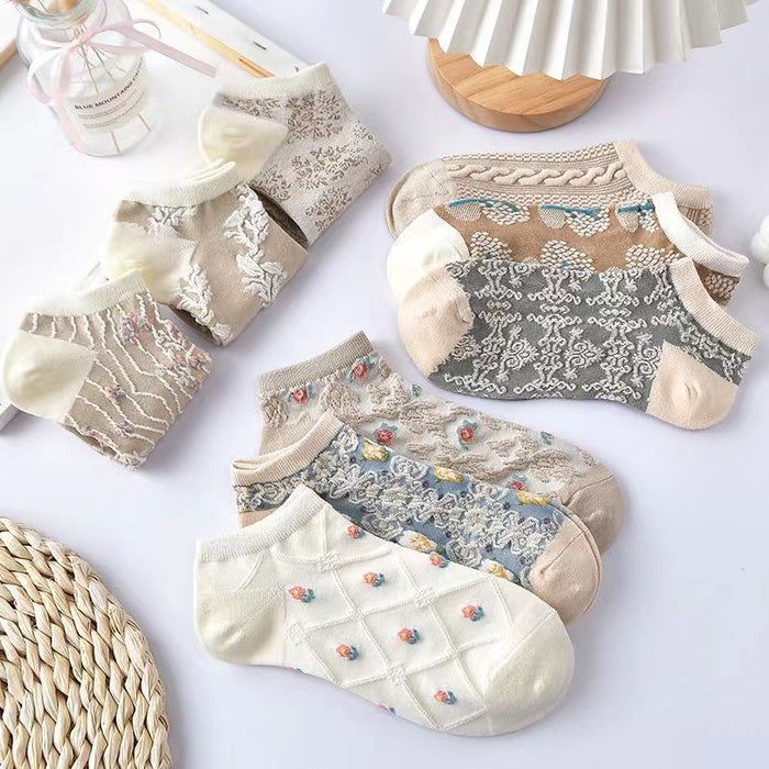 Wholesale Breathable and versatile short tube retro three-dimensional boat socks