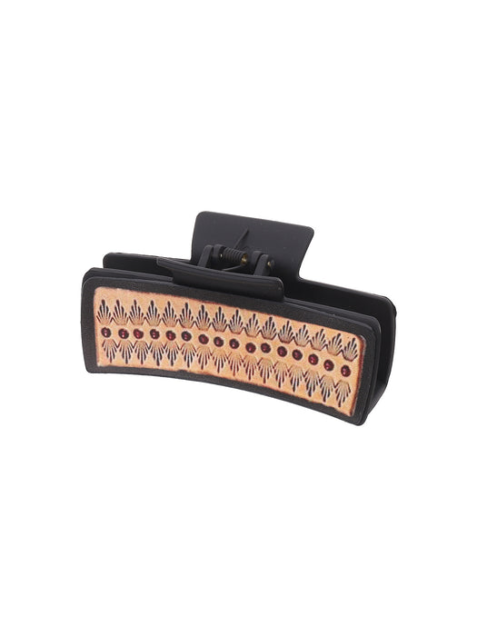 Wholesale Cross-border Western Wind Denim Wind Sunflower Leather Hairpin Women' s Shark Clip Grab Clip Amazon AliExpress