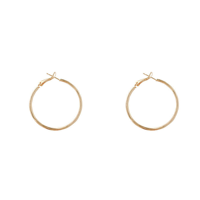 Wholesale Simple plain circle earrings, light luxury, niche earrings, high-end feel, unique temperament, ear rings