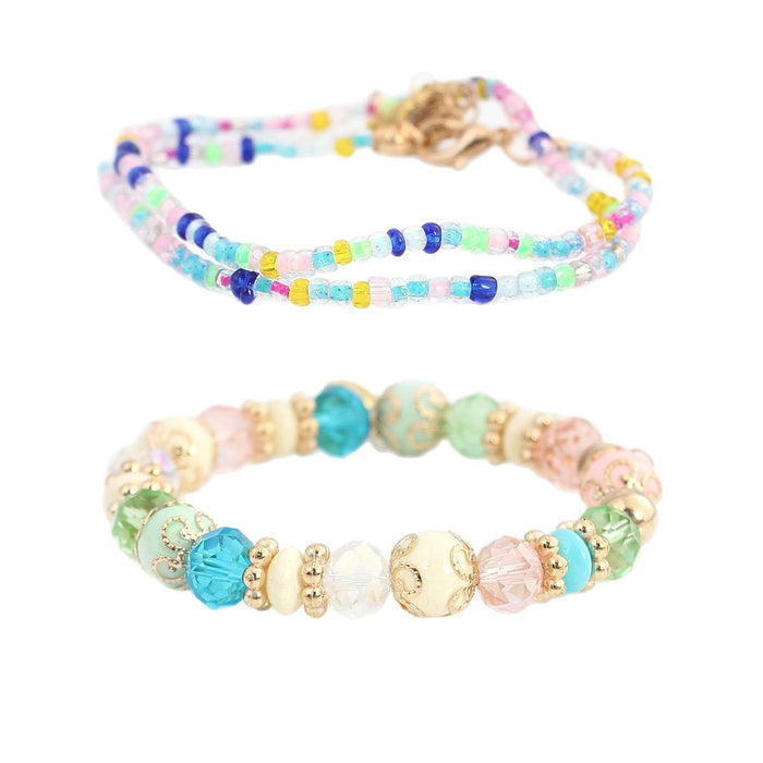 Wholesale Multi layer bead bracelet, heart-shaped pendant, colorful gift jewelry