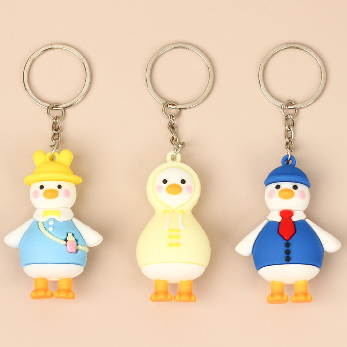 Wholesale cartoon  schoolbag pendant travel duck doll keychain