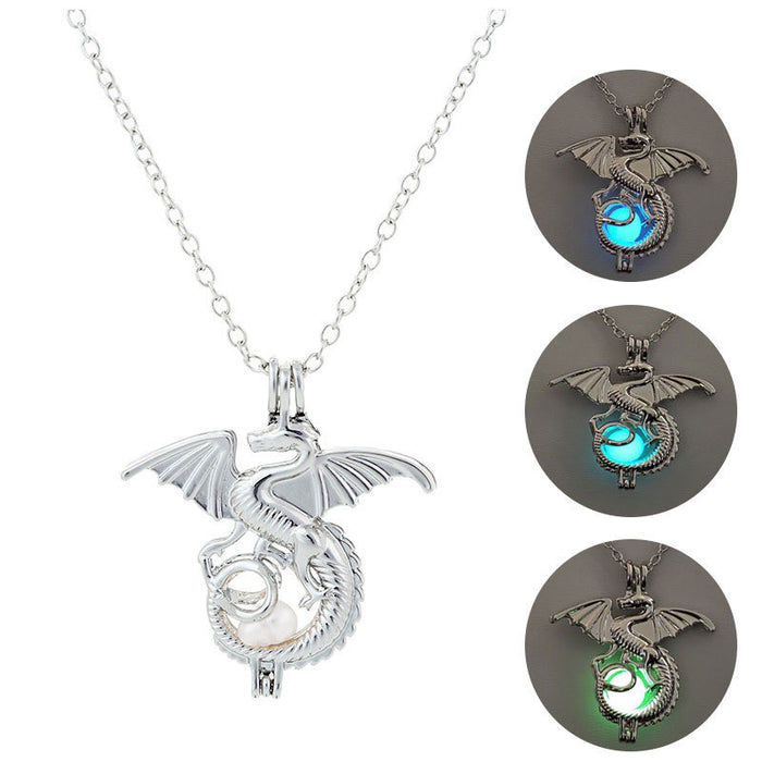 Wholesale Necklace Alloy Simple Luminous Animal Dragon JDC-NE-DB011