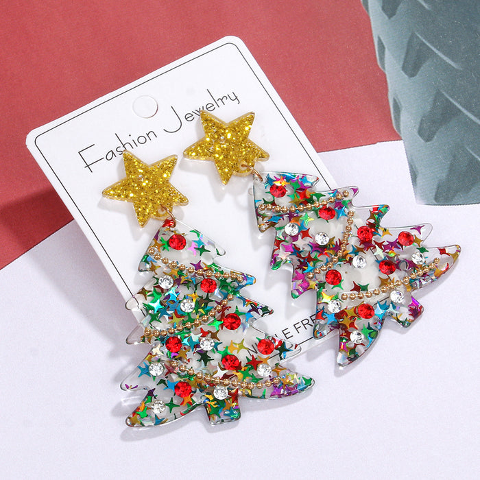 Wholesale fashion creative acrylic Christmas earrings