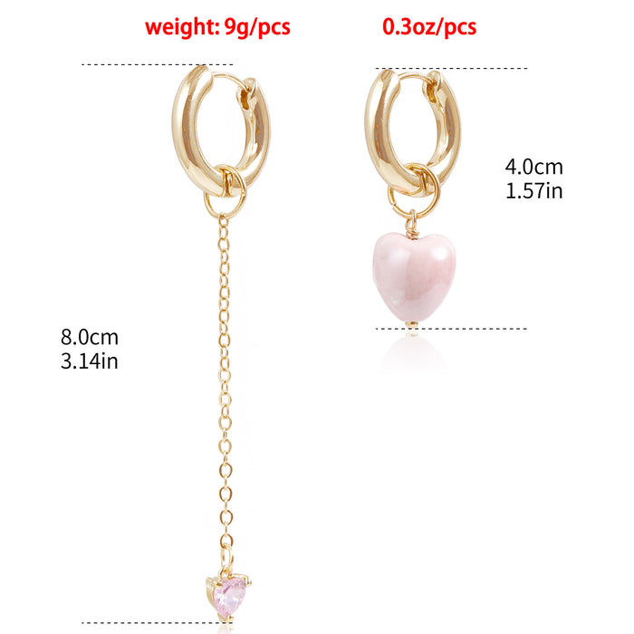 Wholesale Love Heart Pendant Luxury Hoop Earrings