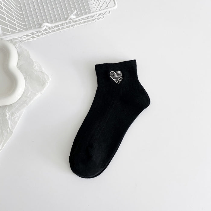 Wholesale Socks thin, simple and cute cartoon embroidery sports shallow mouth low top boat socks