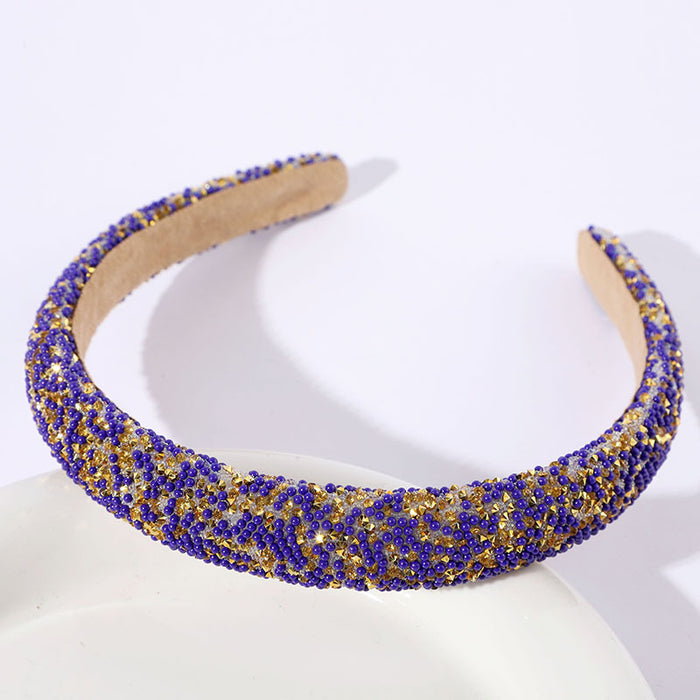 Wholesale Colorful Full Diamond Headband High-End Versatile Dopamine Color Headband Shiny Pearl Headband Hair Accessories