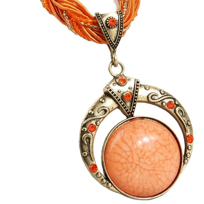 Wholesale Bohemian Ethnic Round Handwoven Necklace - Vintage Jewelry Accessory MOQ≥2