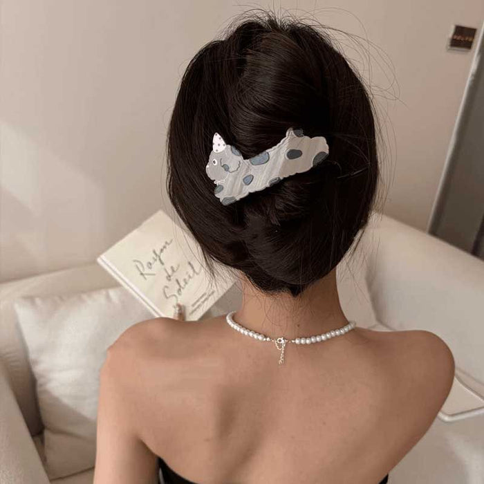 Wholesale Cartoon Cat Twist Clip Clip Women's  New Back of Head Hair Clip  Girl Ponytail One-word Clip