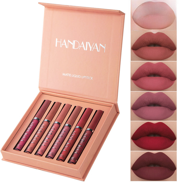 Wholesale Lip Glaze Set Matte 6 Supports Long term Waterproof, Non fading, Non stick Cup Lip Gloss Lip Glaze