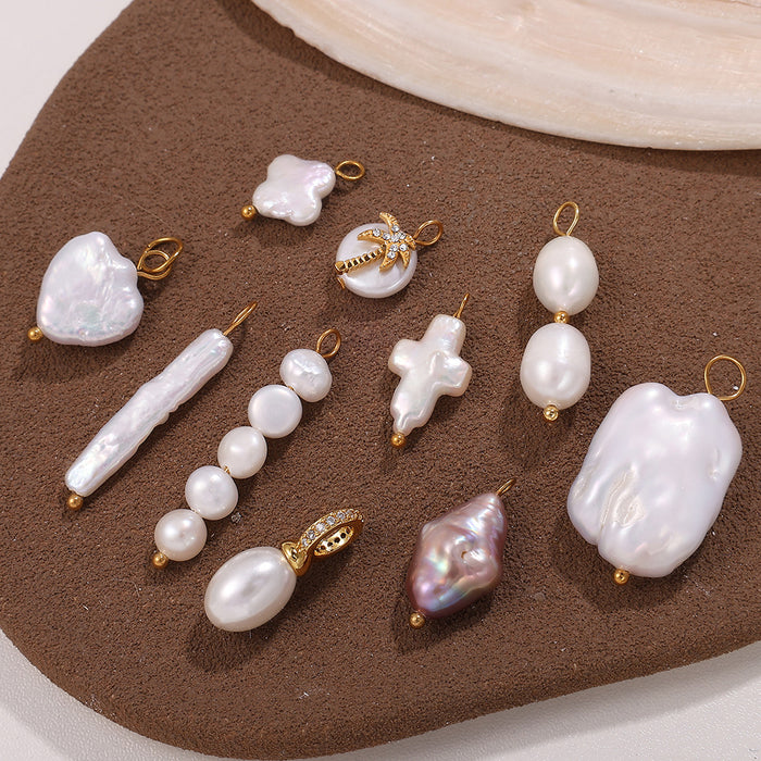 Wholesale Pendant Marine Series Small Fish Starfish Pearl Stainless Steel