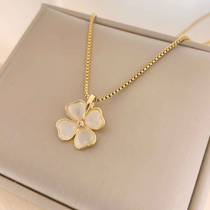 Wholesale Necklace women's summer high-end cat eye titanium steel necklace simple summer matching