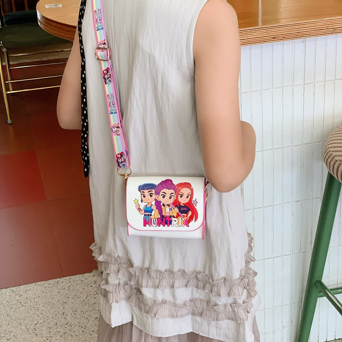 Wholesale Chic Cartoon PU Crossbody Bag for Girls Cute Square Bag with Heart Print Ideal