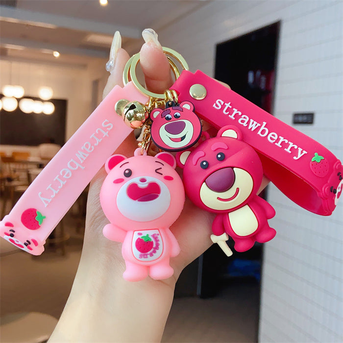 Wholesale  Bear Cartoon Key Chain Doll  Jewelry  Key Pendant Car Bag Pendant Silicone Keychain