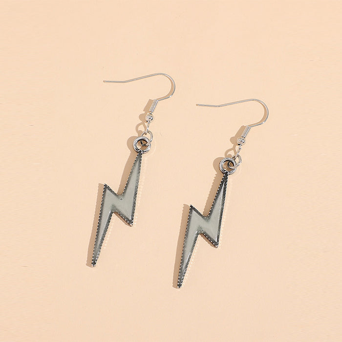 Wholesale Earring Alloy Creative Luminous Lightning Shape JDC-ES-Saip092