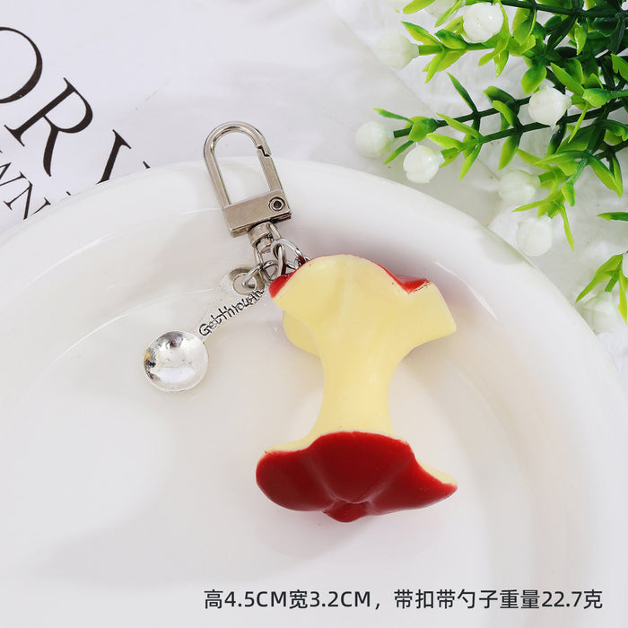 Wholesale Cartoon Cream Strawberry Slice Keychain PVC Food Decor Pendant Bag Charm MOQ≥2