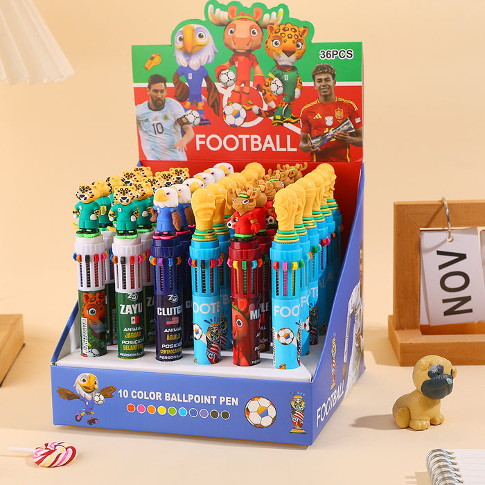 Wholesale 36pcs Cartoon 10 Color Push Button Ballpoint Pens Multi Color Cute Pens For Everyday Office And Party Use