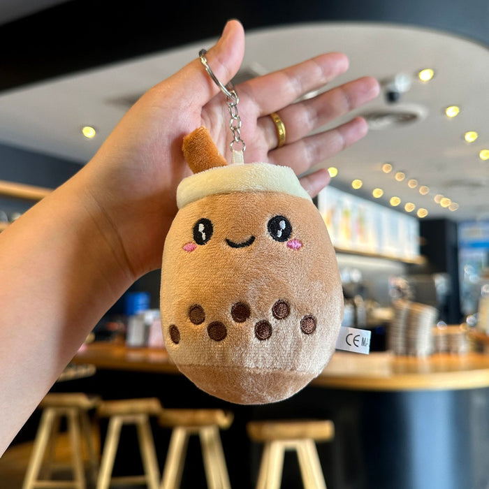 Wholesale Creative Milk Tea Plush Bag Pendant Cute Cartoon Furry Keychain Pendant Accessories Car Pendant