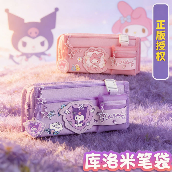 Wholesale Canvas Pencil Case for Girls Large Capacity Double Layer Casual School Gift