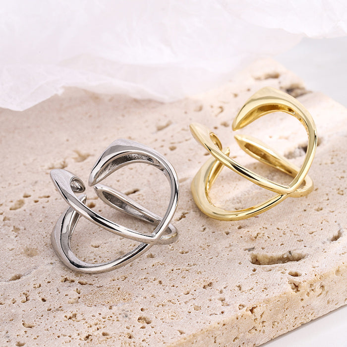 Wholesale Open four leaf ring for women, simple temperament, personalized design, fashionable and cool style accessories