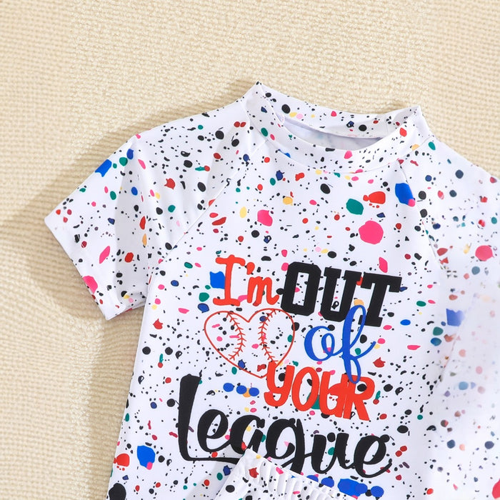 Wholesale Short sleeved shorts casual suit with splashed ink print t-shirt two-piece set, fashionable slimming sportswear