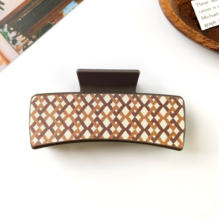 Wholesale Pu Printed Shark Clip Western Style Retro Leather Hairpin Hair Grabber Hair Accessories