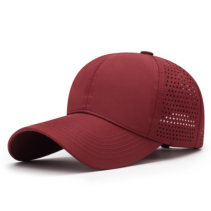 Wholesale Quick-drying Perforated Cap Women's Spring and Summer Sunscreen Soft Top Breathable Sports Travel howing Small Baseball Cap for Men