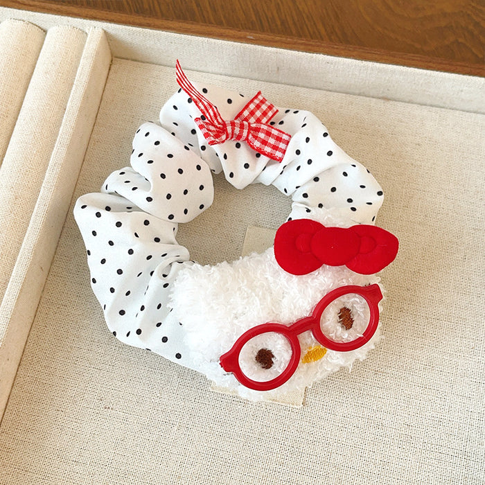 Wholesale Cute Glasses cat scrunchie