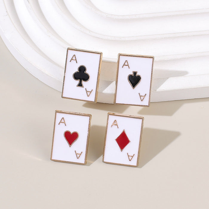 Wholesale Metal Geometric Poker Brooch Pin Electroplated Lapel Brooch Trendy Party Accessory For Collar Bag Shoe Decoration