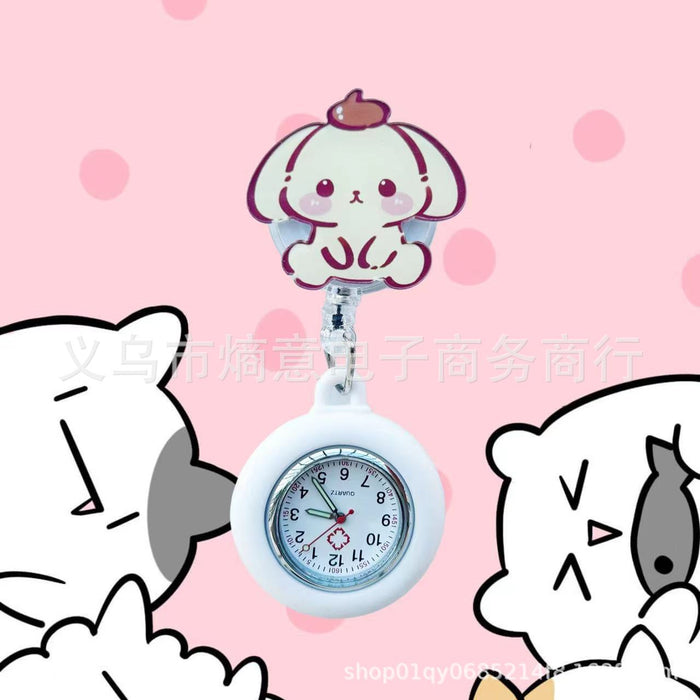 Wholesale Cute cartoon retractable luminous pocket watch