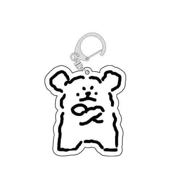 Wholesale Cartoon line puppy keychain acrylic pendant cute