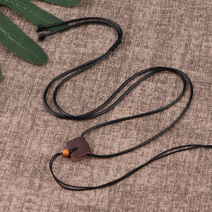 Wholesale Handmade Black Waxed Cord Pendant Necklace String Ethnic Chic DIY Jewelry Accessory Gift Boutique Resale