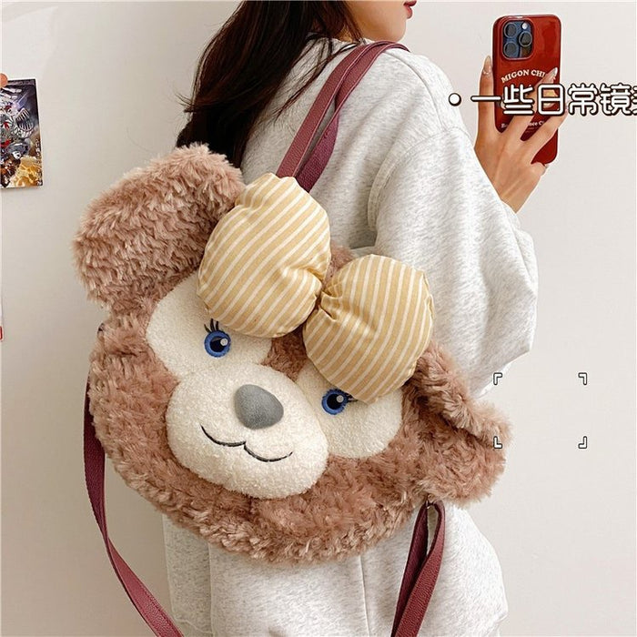 Wholesale Soft Cute Cartoon Plush Cute Backpack Large Portable Crossbody Bag Women's Grasp Gift