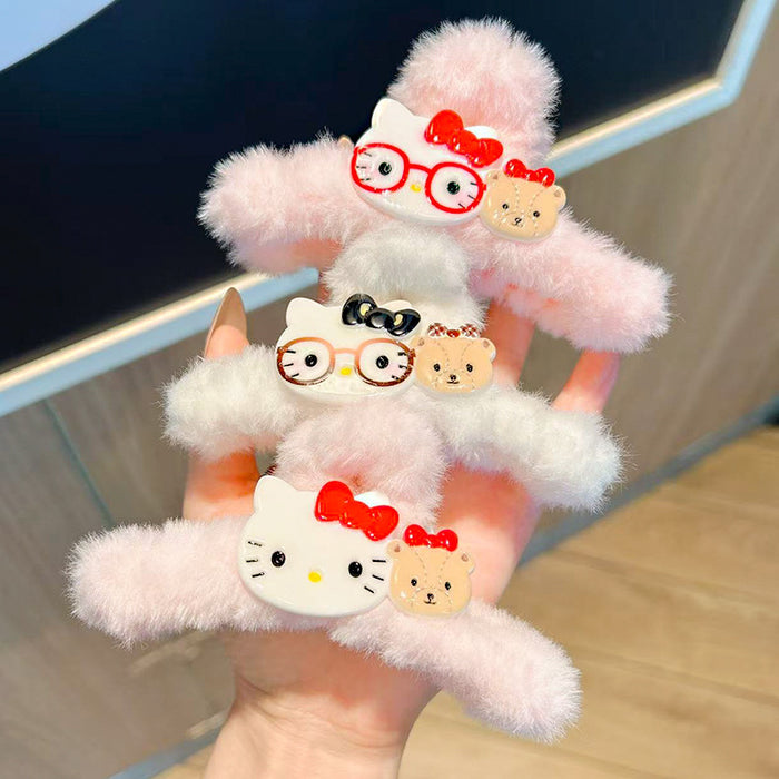 Wholesale Cute cartoon style large plush hair claw clip