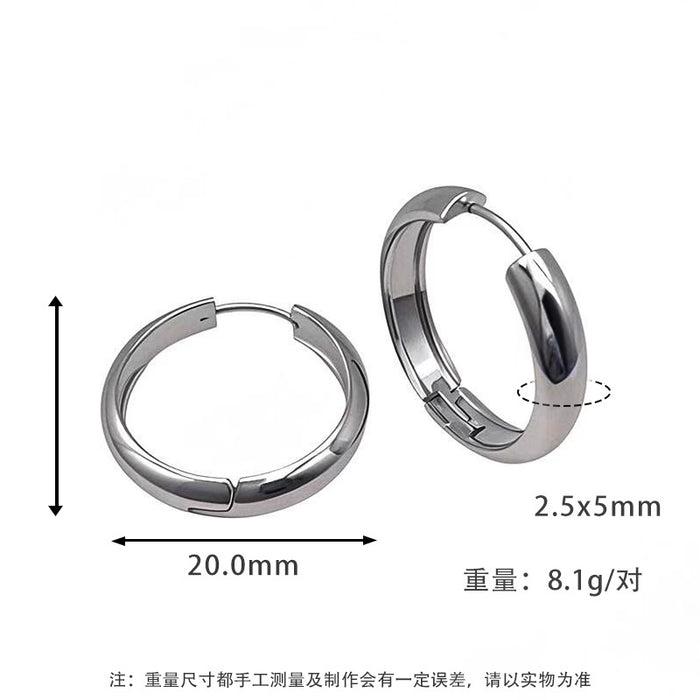 Wholesale Plain ring earrings with a light luxury and high-end feel, non fading titanium steel earrings and jewelry