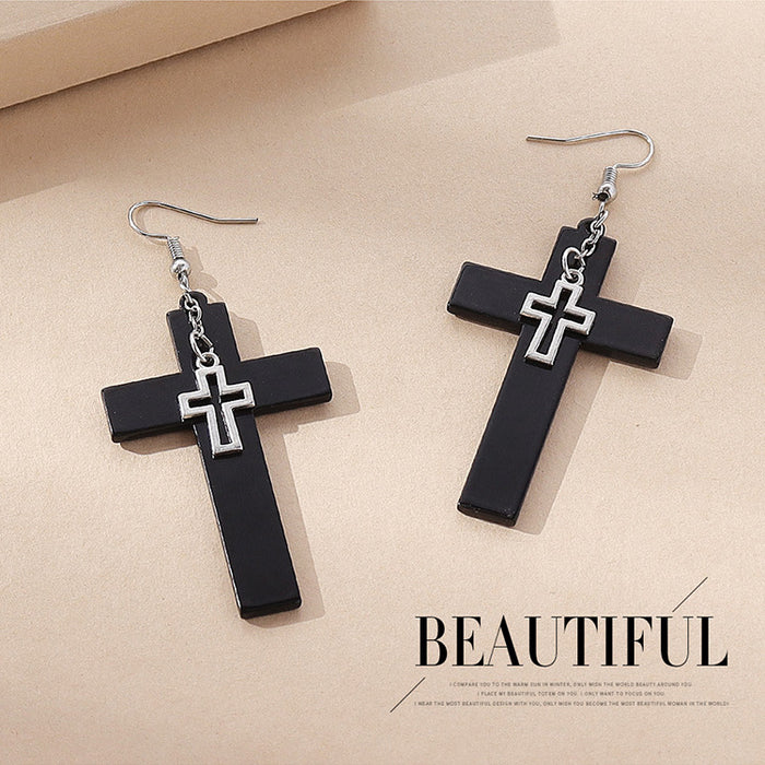 Wholesale Double Cross Resin Earrings JDC-ES-Qianzi002