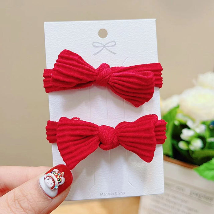 Wholesale New Year red bow hair rope hair band women's high elastic headdress tie hair rubber band children's festive hair accessories hair rope