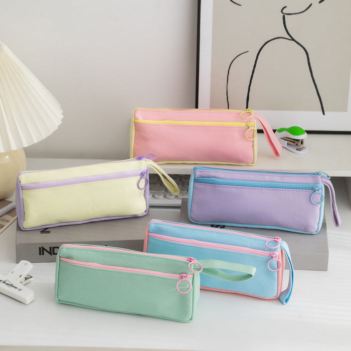 Wholesale Color-Blocked Student Pencil Case