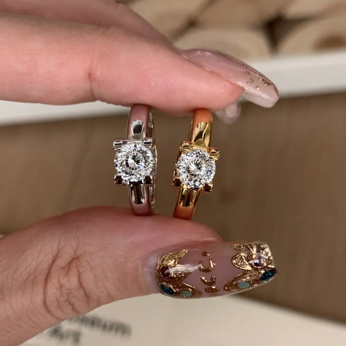 Wholesale Zircon ring for women with delicate, luxurious and high-end design, featuring an antique style open mouth ring